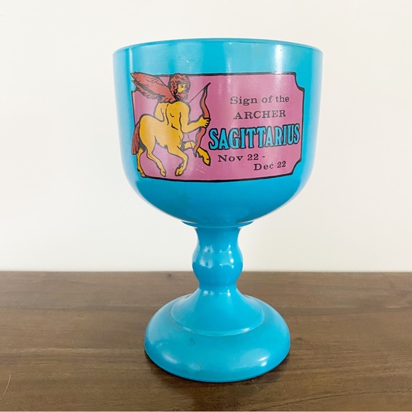 Indiana Glass Accents Vintage Tiara Indiana Glass Zodiac Goblet